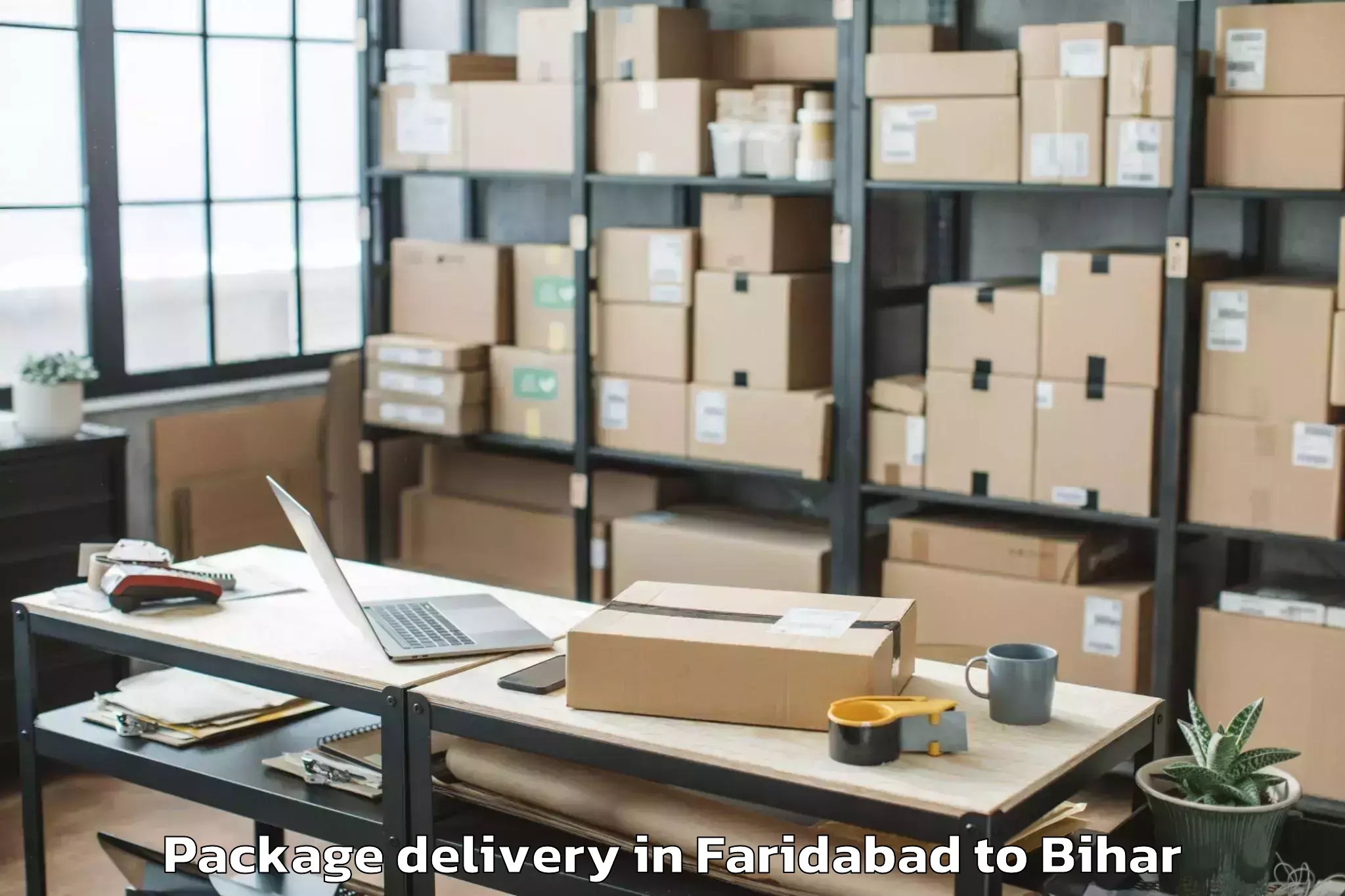 Quality Faridabad to Laukaha Package Delivery